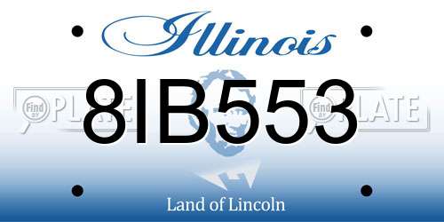 8IB553 Illinois License Plate