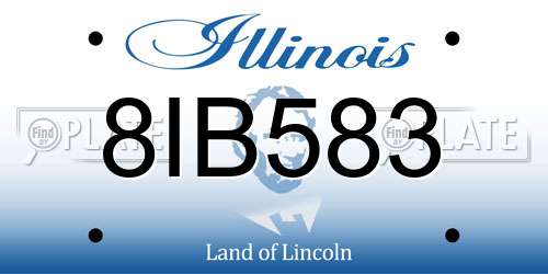 8IB583 Illinois License Plate