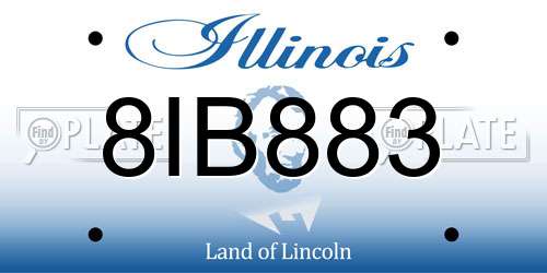 8IB883 Illinois License Plate