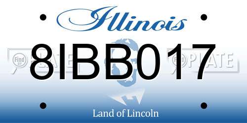 8IBB017 Illinois License Plate