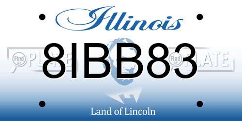 8IBB83 Illinois License Plate