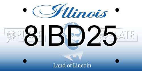 8IBD25 Illinois License Plate