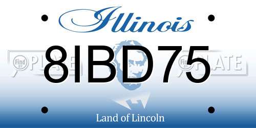 8IBD75 Illinois License Plate