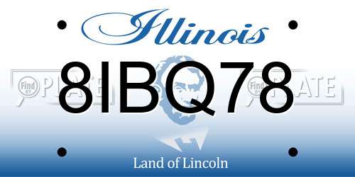 8IBQ78 Illinois License Plate