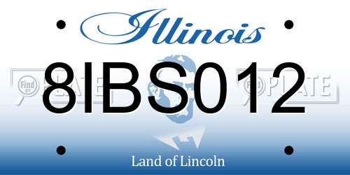8IBS012 Illinois License Plate