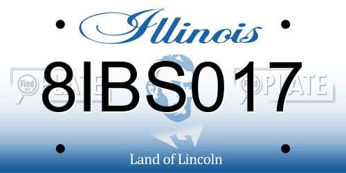 8IBS017 Illinois License Plate