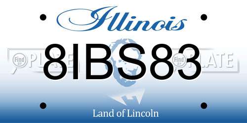 8IBS83 Illinois License Plate