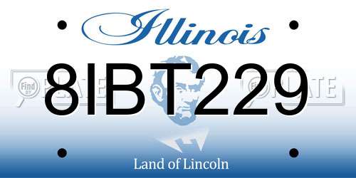 8IBT229 Illinois License Plate