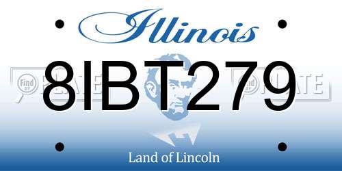 8IBT279 Illinois License Plate