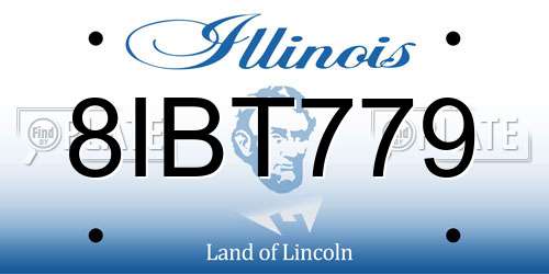 8IBT779 Illinois License Plate