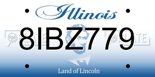 8IBZ779 Illinois License Plate