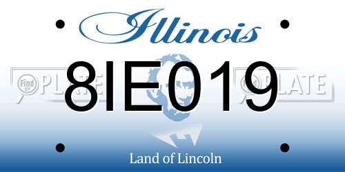 8IE019 Illinois License Plate