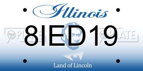 8IED19 Illinois License Plate