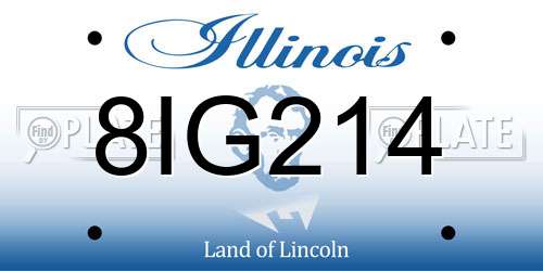 8IG214 Illinois License Plate