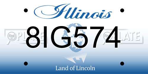 8IG574 Illinois License Plate