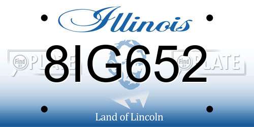 8IG652 Illinois License Plate