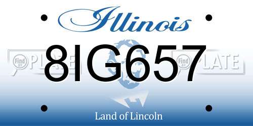 8IG657 Illinois License Plate