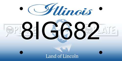 8IG682 Illinois License Plate