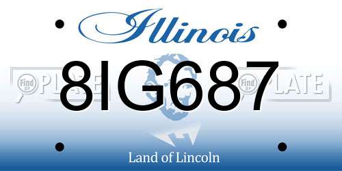 8IG687 Illinois License Plate