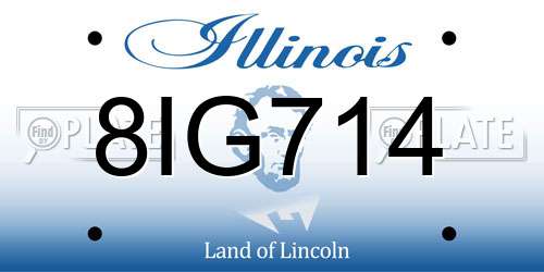 8IG714 Illinois License Plate