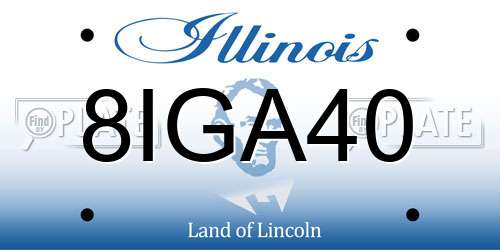 8IGA40 Illinois License Plate