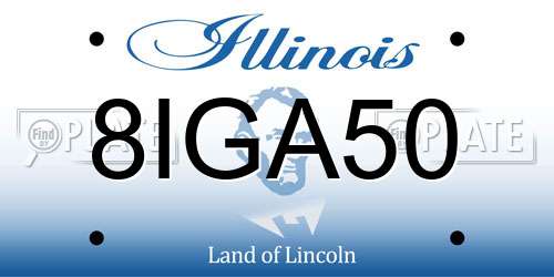 8IGA50 Illinois License Plate