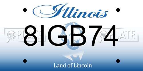 8IGB74 Illinois License Plate