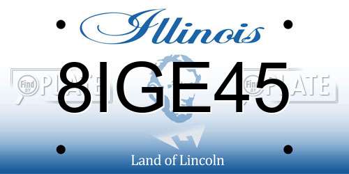 8IGE45 Illinois License Plate