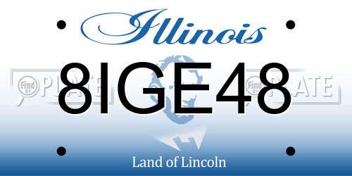 8IGE48 Illinois License Plate