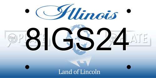 8IGS24 Illinois License Plate