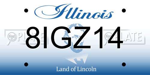 8IGZ14 Illinois License Plate