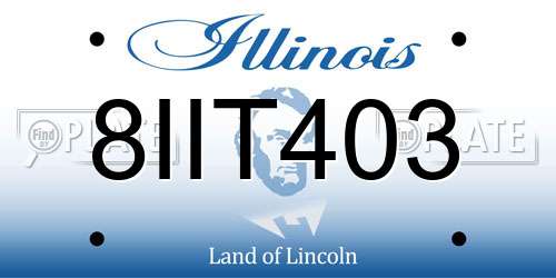 8IIT403 Illinois License Plate