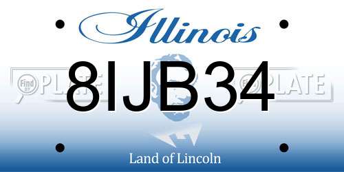 8IJB34 Illinois License Plate