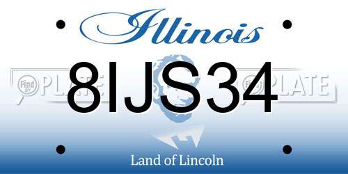 8IJS34 Illinois License Plate