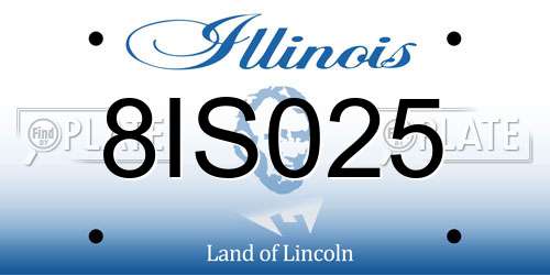 8IS025 Illinois License Plate