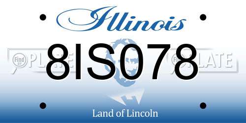 8IS078 Illinois License Plate