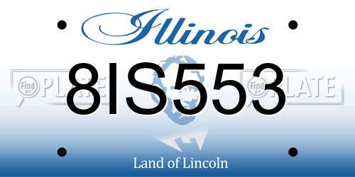 8IS553 Illinois License Plate