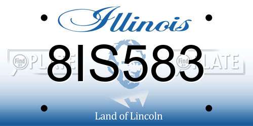 8IS583 Illinois License Plate