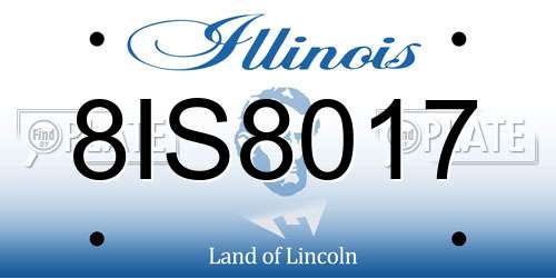 8IS8017 Illinois License Plate