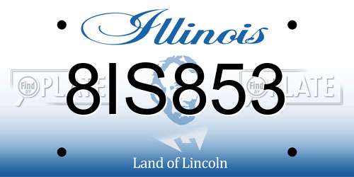 8IS853 Illinois License Plate