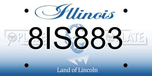 8IS883 Illinois License Plate