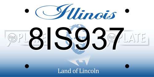 8IS937 Illinois License Plate