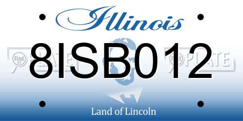 8ISB012 Illinois License Plate