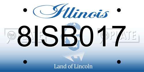 8ISB017 Illinois License Plate