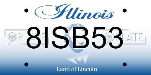 8ISB53 Illinois License Plate
