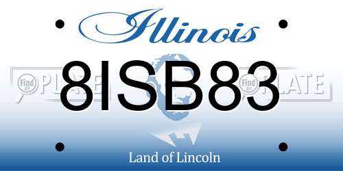8ISB83 Illinois License Plate