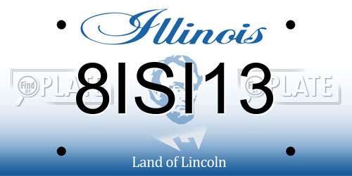 8ISI13 Illinois License Plate