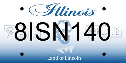 8ISN140 Illinois License Plate