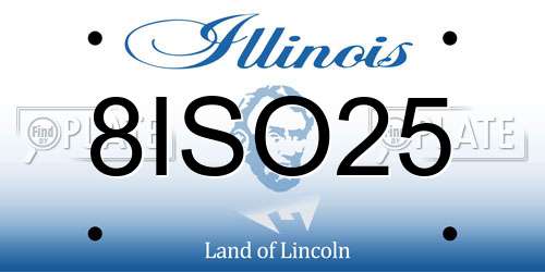 8ISO25 Illinois License Plate