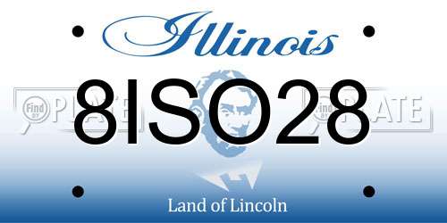 8ISO28 Illinois License Plate